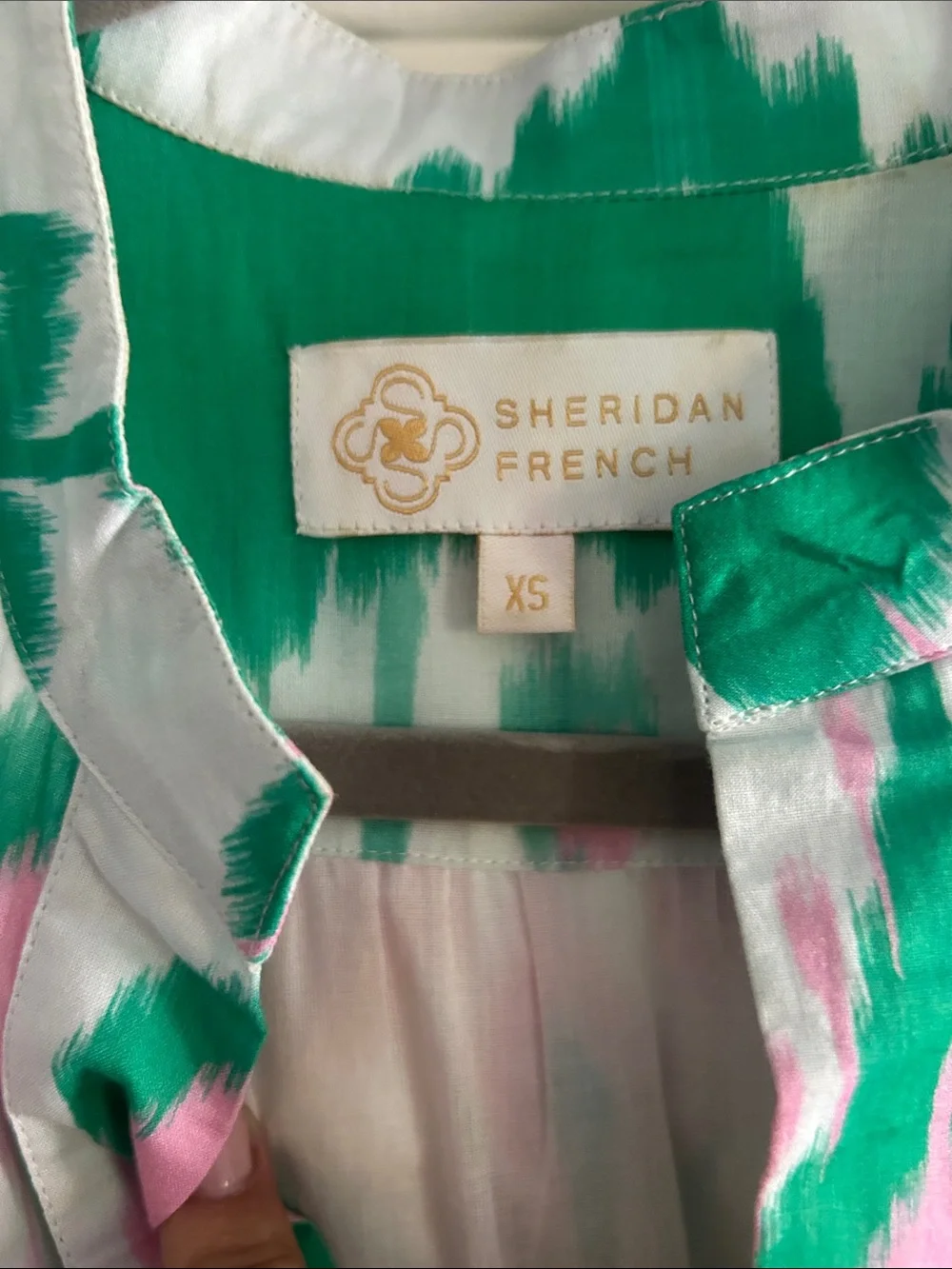 Green & Pink Ikat Tiered Dress - Picture 2 of 6